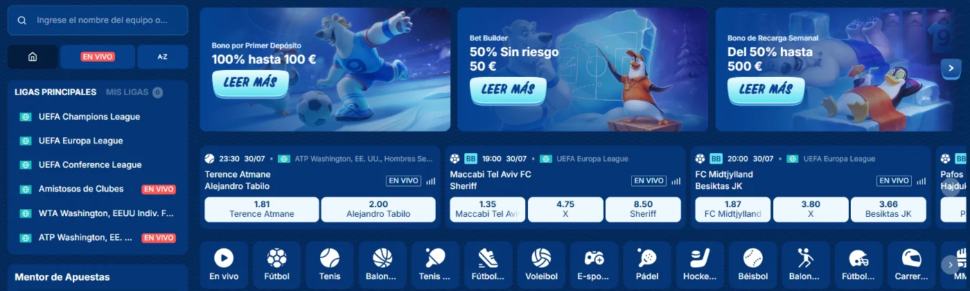 Apuestas deportivas SG Casino