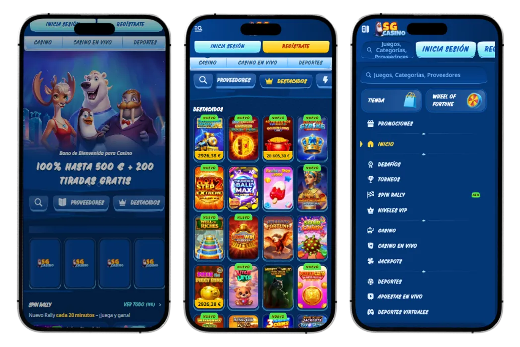 Versión para móvil SG Casino